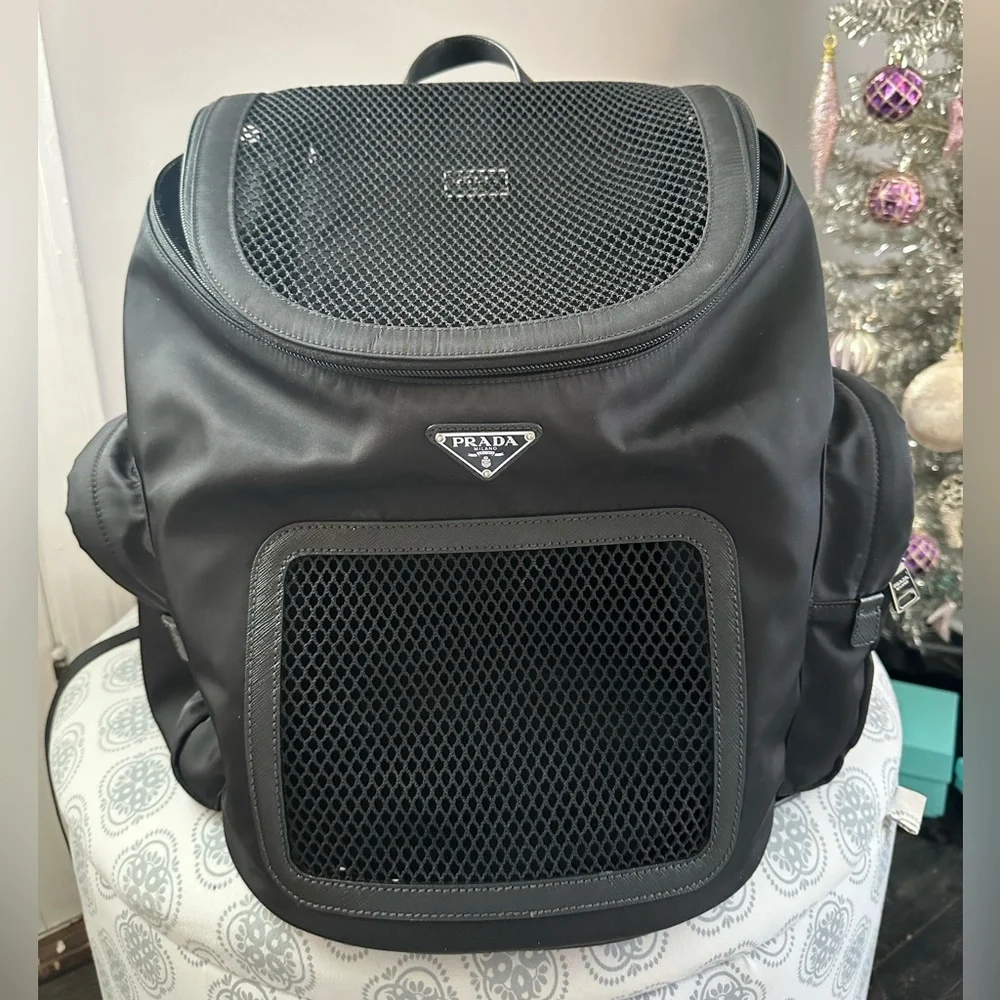 PRADA re-nylon & saffiano leather pet bag